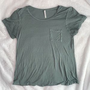 Green workout top lightweight breathable active wear tee shirt Active USA